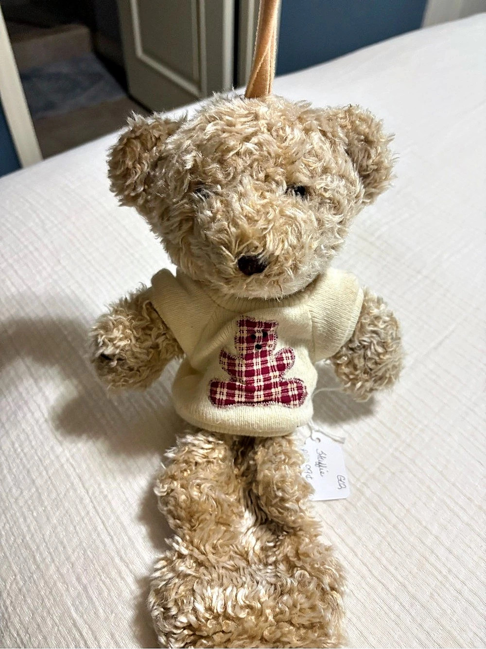 Vintage Kids II Plaid Sweater Teddy Bear Plush Musical Pull String